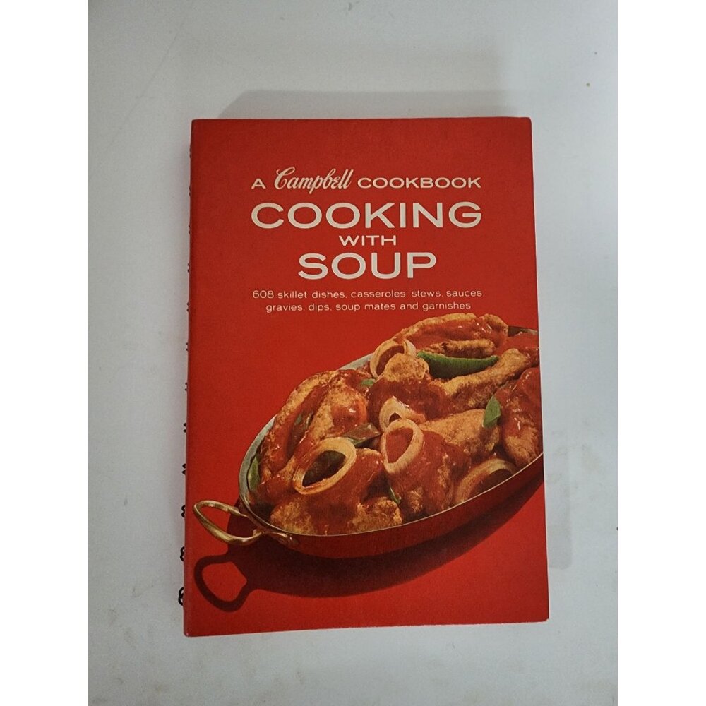 Vtg Campbell Cooking with Soup Cookbook 1972 Hardback Spiralbound Good Cond.
